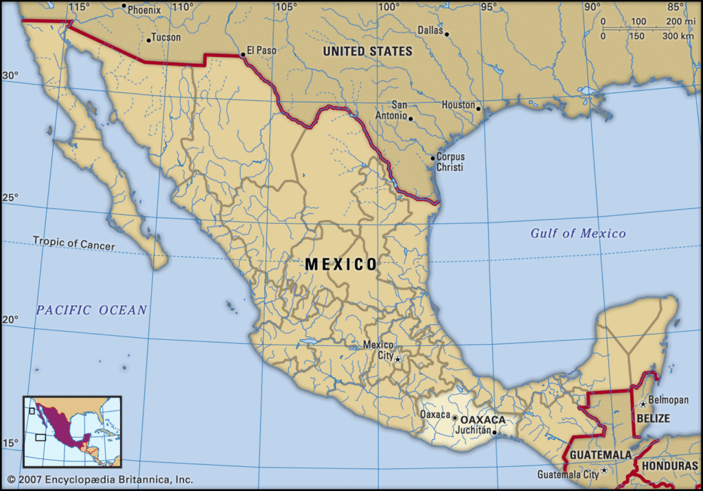 oaxaca region map image