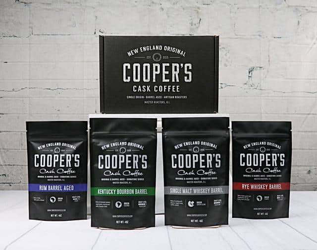 Cooper's BOURBON, WHISKEY & RUM BARREL AGED COFFEE - WHOLE BEAN - BOX SET