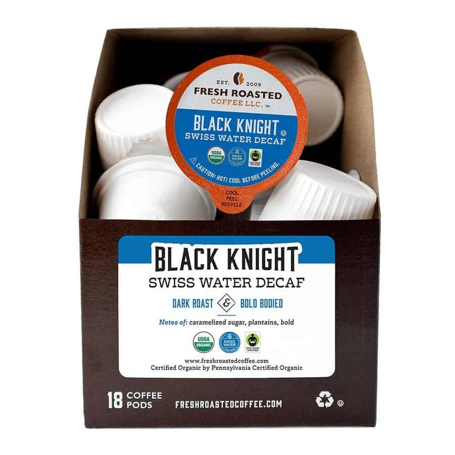 Fresh Roasted LLC - Organic Black Knight Swiss Water Decaf Coffee Pods - Fair Trade