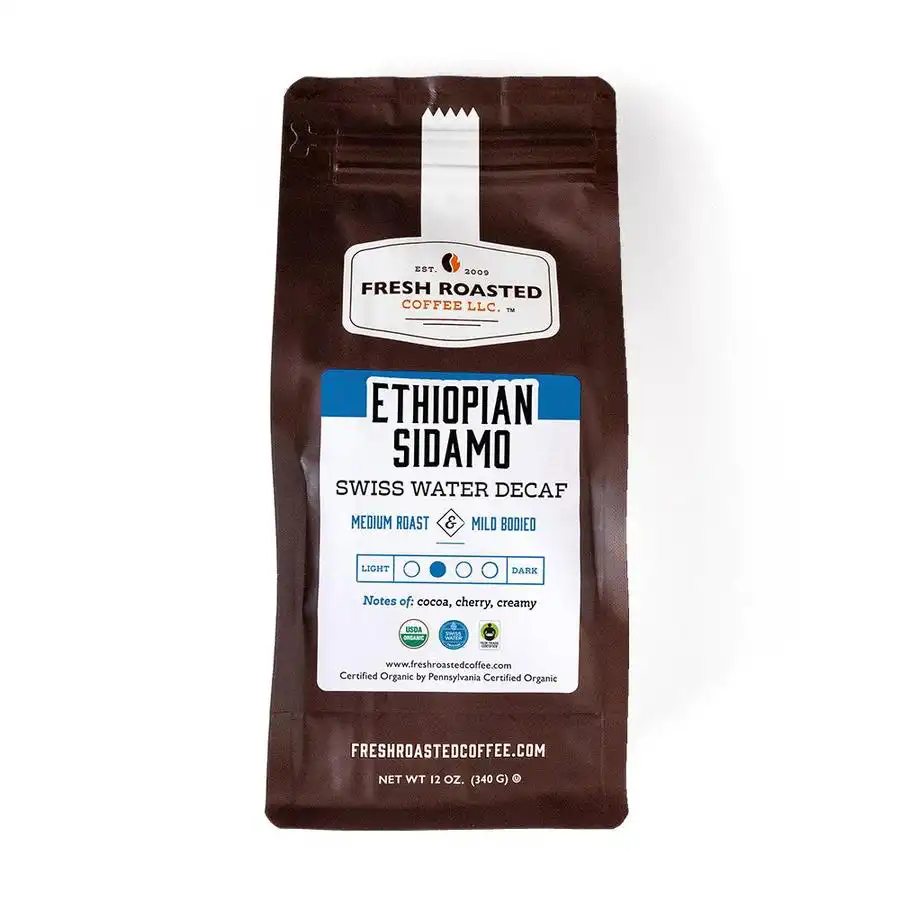 Fresh Roasted LLC - Organic Ethiopian Sidamo Swiss Water Decaf Coffee - Fair Trade