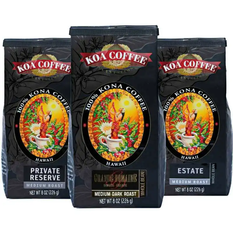 Medium Roast Whole Bean Kona Coffee 3 Pack