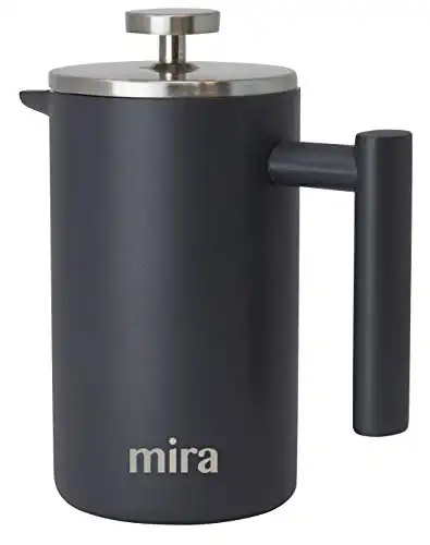 MIRA 20 oz Stainless Steel French Press Coffee Maker | Double Walled | 600 ml