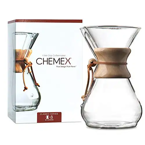 CHEMEX Pour-Over Glass Coffeemaker - 8-Cup
