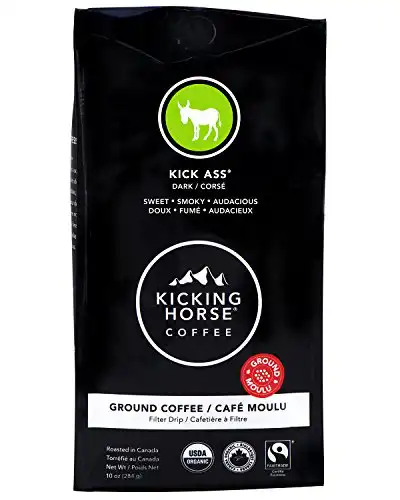 Kicking Horse Coffee, Kick Ass, Dark Roast, Ground - Certified Organic, Fairtrade