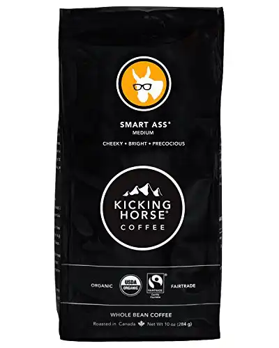 Kicking Horse Coffee, Smart Ass, Medium Roast, Whole Bean, Certified Organic, Fairtrade