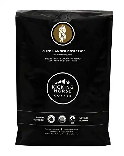 Kicking Horse Coffee, Cliff Hanger Espresso, Medium Roast, Whole Bean, Certified Organic, Fairtrade, 35.2 oz