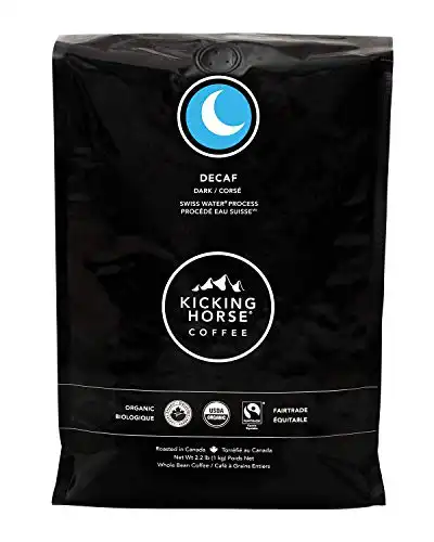 Kicking Horse Coffee, Decaf, Swiss Water Process, Dark Roast, Whole Bean, 2.2 Pound - Certified Organic, Fair Trade, 35.2 Ounce