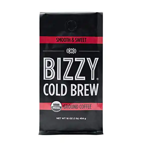 Bizzy Organic Cold Brew Coffee | Smooth & Sweet Blend | Coarse Ground Coffee | 1 LB