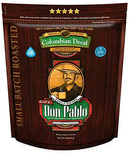 Don Pablo Colombian Decaf - Swiss Water Process  Med-Dark Roast - Whole Bean