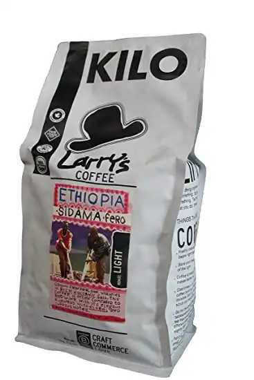 Larry's Coffee Organic Fair Trade Whole Bean | Ethiopia | 1 Kilogram ( 2.2 lb)