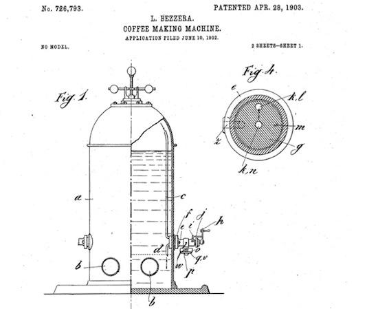 Bezzera First Espresso Machine Patent.1903