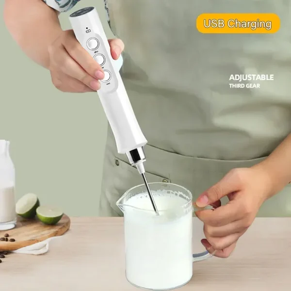 3 In 1 Wireless Handheld Electric Milk Foam Machine Mini Frother Maker Handheld Cappuccino Coffee Whisk 2
