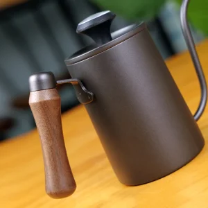 Drip Kettle 600ml Coffee Tea Pot Stainless Steel Non Stick Gooseneck Drip Kettle Wooden Handle Coffee 1