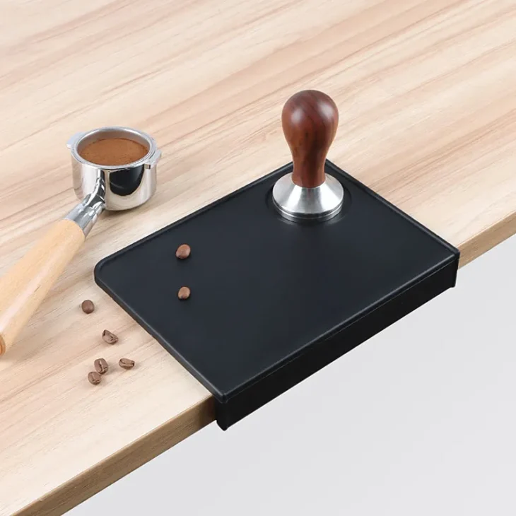 Anti Skid Coffee Tamper Mat Food Grade Silicone Pad Espresso Coffee Tamping Corner Black Thicken Mat 3