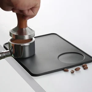Anti Skid Coffee Tamper Mat Food Grade Silicone Pad Espresso Coffee Tamping Corner Black Thicken Mat
