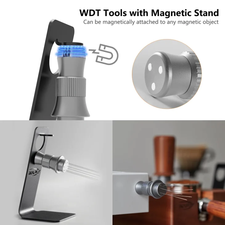 Ikape Espresso Wdt Tools Adjustable Espresso Stirrer For Barista Needles Espresso Distributor Tool With Magnetic Stand 4