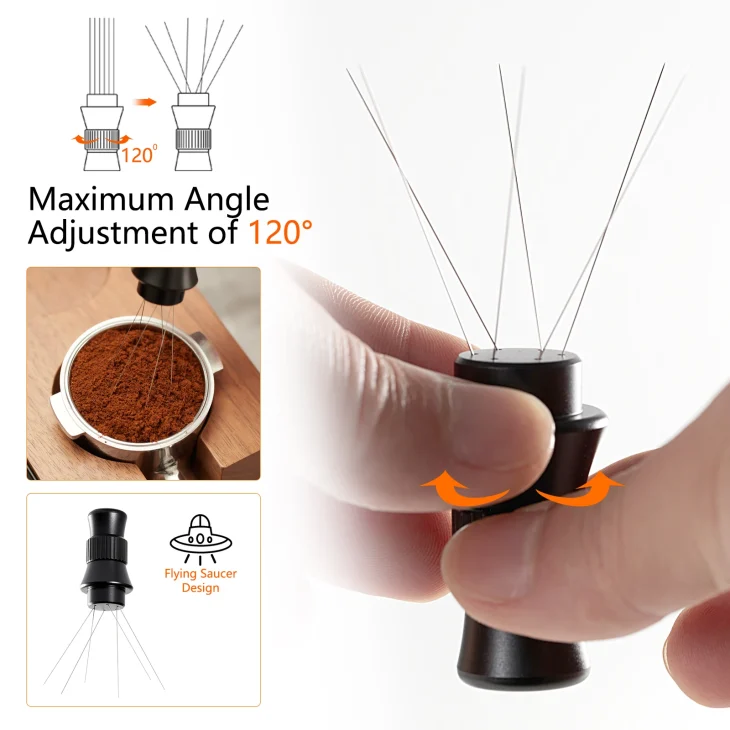 Ikape Espresso Wdt Tools Adjustable Espresso Stirrer For Barista Needles Espresso Distributor Tool With Magnetic Stand 3