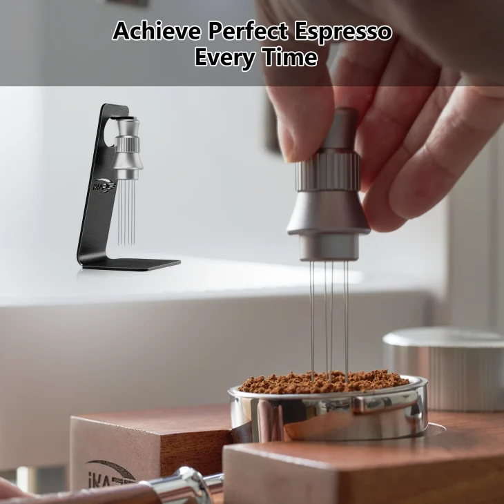 Ikape Espresso Wdt Tools Adjustable Espresso Stirrer For Barista Needles Espresso Distributor Tool With Magnetic Stand 2