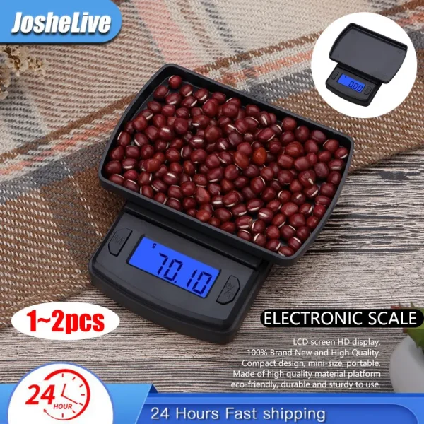1 2pcs 0 01g High Precision Digital Kitchen Scale Coffee Scale Jewelry Gold Balance Weight Gram 5