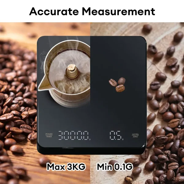 Coffee Electronic Scales With Timer Led Screen Usb 3kg 0 1g G Oz Ml High Precision 2