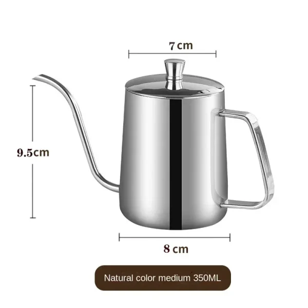 250 350 600ml Coffee Pour Over Kettle Stainless Steel Black Lid Cafe Pot Espresso Accessory Water 4