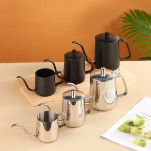 250 350 600ml Coffee Pour Over Kettle Stainless Steel Black Lid Cafe Pot Espresso Accessory Water 1