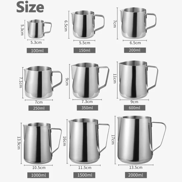 Non Stick Stainless Steel Milk Frothing Pitcher Espresso Coffee Barista Craft Latte Cappuccino Cream Frothing Jug 1