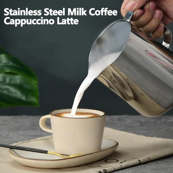 Non Stick Stainless Steel Milk Frothing Pitcher Espresso Coffee Barista Craft Latte Cappuccino Cream Frothing Jug 2