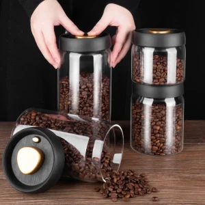 Gianxi Vacuum Sealed Jug Coffee Beans Glass Airtight Canister Food Grains Candy Keep Fresh Storage Jar