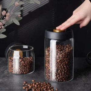 Gianxi Vacuum Sealed Jug Coffee Beans Glass Airtight Canister Food Grains Candy Keep Fresh Storage Jar 1