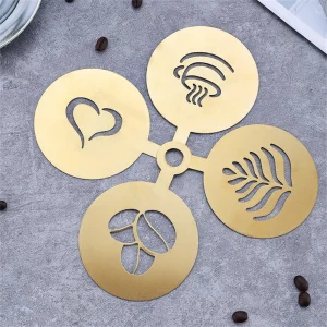 Stainless Steel Coffee Stencil Latte Cappuccino Decorating Stencils Cake Cookie Spray Paint Art Baking Mold For