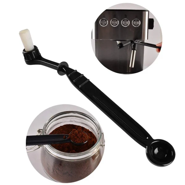 Leeseph Coffee Machine Brush Cleaner With Spoon 2 In 1 Barista Espresso Machine Brush Replacement Head 1