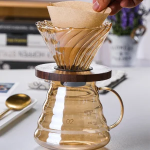 Pour Over Coffee Dripper Coffee Pot Set 600ml Coffee Server Coffee Maker Brewing Cup V02 Glass 2