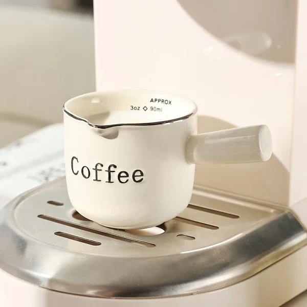 Mini Ceramic Milk Cup Creamer Jug Small Espresso Coffee Measuring Milk Pitcher With Handle Latte Mixer 3