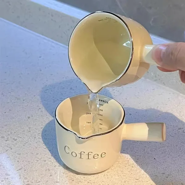 Mini Ceramic Milk Cup Creamer Jug Small Espresso Coffee Measuring Milk Pitcher With Handle Latte Mixer 4
