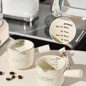 Mini Ceramic Milk Cup Creamer Jug Small Espresso Coffee Measuring Milk Pitcher With Handle Latte Mixer 1