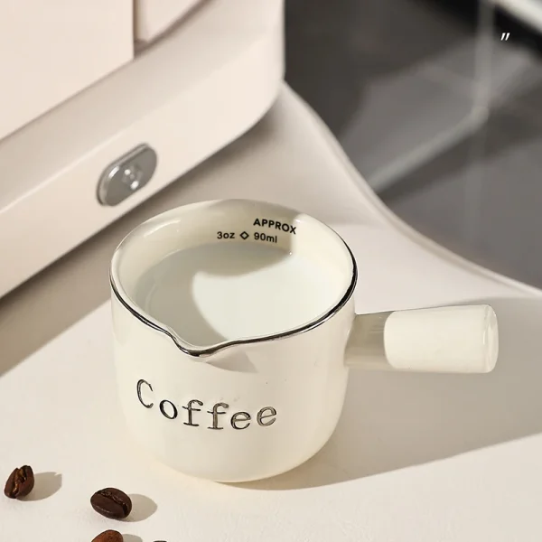 Mini Ceramic Milk Cup Creamer Jug Small Espresso Coffee Measuring Milk Pitcher With Handle Latte Mixer