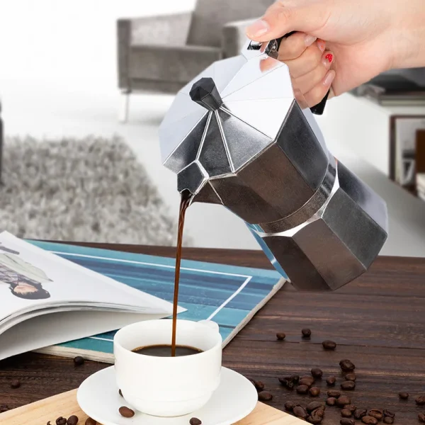 Alloy Coffee Maker Moka Pot 50ml 100ml 150ml 300ml 450ml 600ml Espresso Percolator Pot Mocha Coffee 1