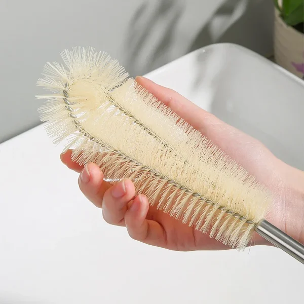 Cup Brush Cleaning Long Handle Wooden Handle Nylon Bristles Small Brush Cup Cleaning Bottle Brush 3273 4