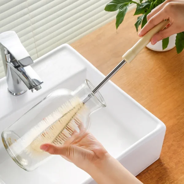 Cup Brush Cleaning Long Handle Wooden Handle Nylon Bristles Small Brush Cup Cleaning Bottle Brush 3273 2