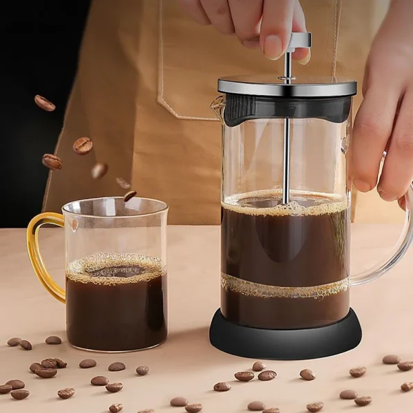 French Press Coffee Pots Stainless Steel Glass Coffee Maker Multifunctional Hand Punch Pot Coffee Accessories 350 1