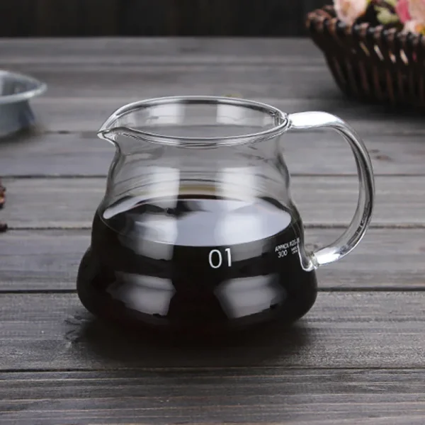 Leeseph Coffee Carafe 350 600ml Coffee Clear Glass Kettle Sharing Pot With Lids Pour Over Coffee 1
