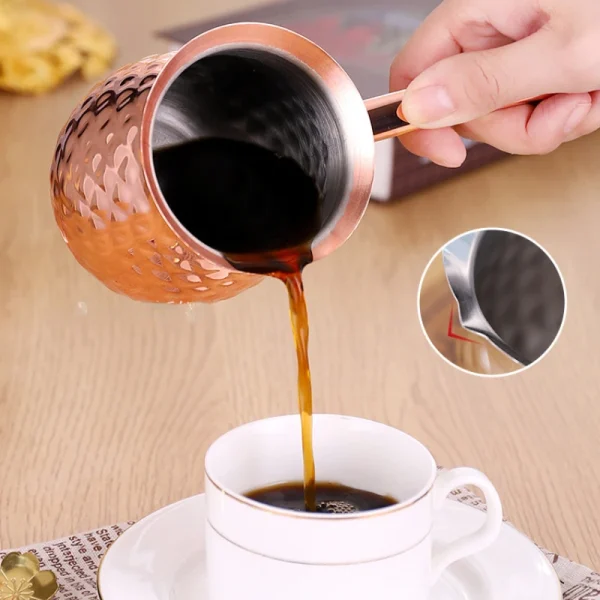 Ramadan Turkish Greek Arabic Coffee Pot Stainless Steel Stovetop Coffee Maker Hammered Coffee Cezve Ibrik Coffee 3