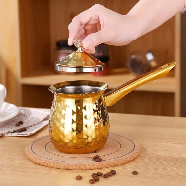 Ramadan Turkish Greek Arabic Coffee Pot Stainless Steel Stovetop Coffee Maker Hammered Coffee Cezve Ibrik Coffee 2