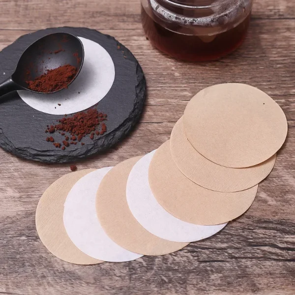 100pcs Disposable Round Coffee Filter Paper For Espresso Coffee Maker Filter Circular Hand Poured Coffee Filter 3