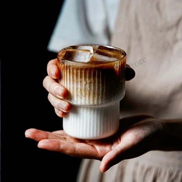 Glass Cup High Borosilicate Heat Resistant Latte Coffee Mug Cold Drinkware Water Cups Milk Beer Juice 3