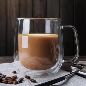 Double Wall High Borosilicate Glass Mug Heat Resistant Handle Coffee Milk Juice Water Cup Bar Drinkware