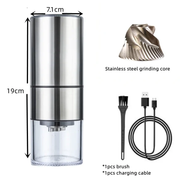 Portable Upgrade Electric Coffee Grinder Type C Usb Charge Cnc Stainless Steel Grinding Core Coffee Beans 2