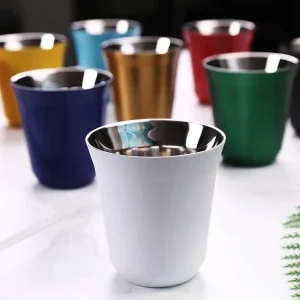 80ml160ml Espresso Mugs 304 Stainless Steel Coffee Cups Insulated Double Wall Dishwasher Safe Small Capacity Insulation