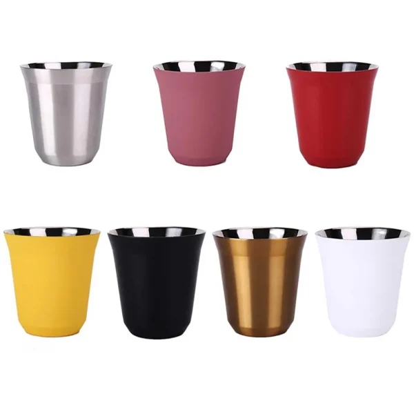 80ml160ml Espresso Mugs 304 Stainless Steel Coffee Cups Insulated Double Wall Dishwasher Safe Small Capacity Insulation 4